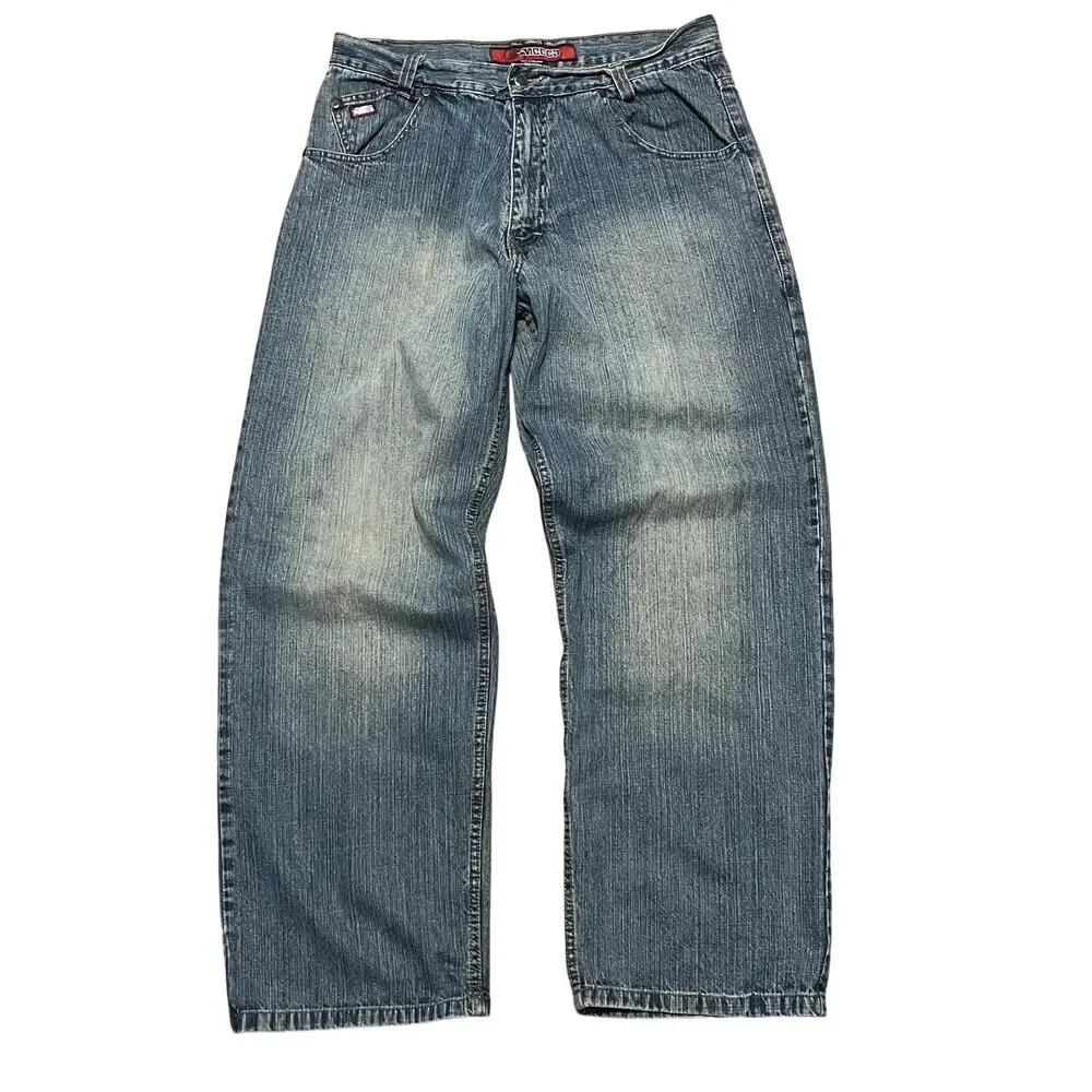 VTG Y2K Mecca Jeans 36x32 Baggy Fit Grunge Skater JNCO Faded Wash 90s Hip Hop